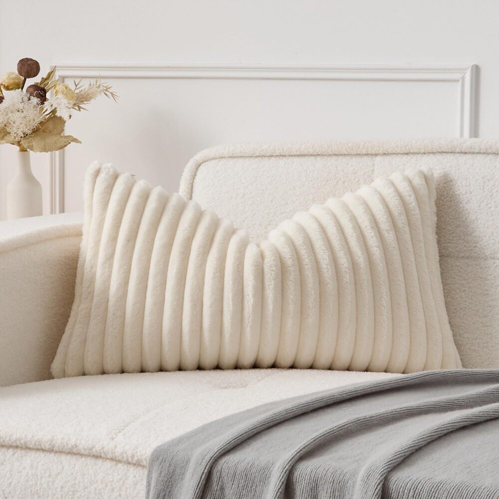 5555 UGASA Lumbar Throw Pillow Cover 14x24 Inch Set of 1 Super Soft Faux